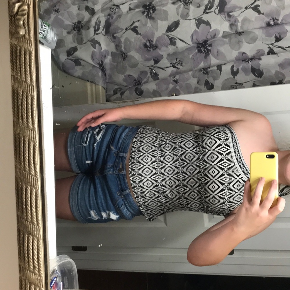 Black and white tankini